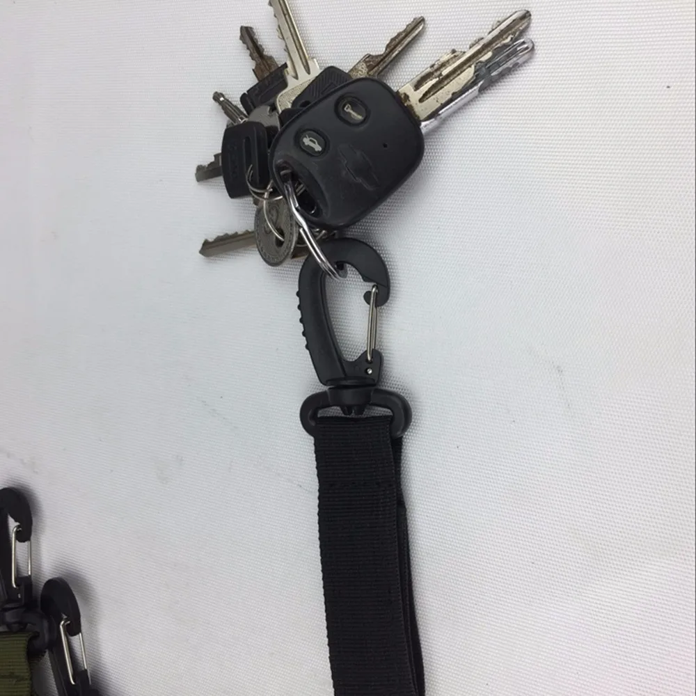 LLavero de nailon de alta resistencia, mosquetón colgante para pistola, bolsa táctica de caza, Cartucho molle, cinturón, accesorios de montaje, 2 uds. - imagen 3