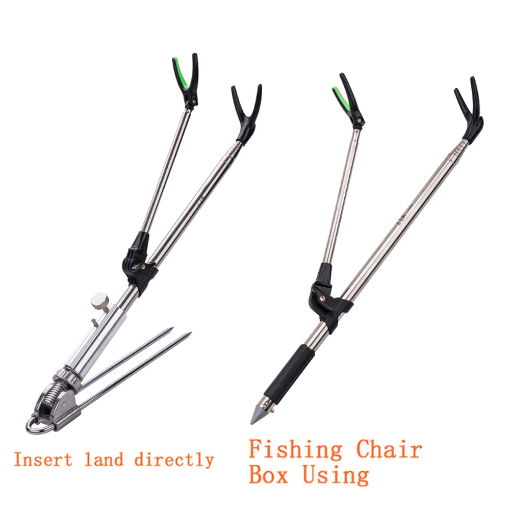 Soporte ajustable para caña de pescar, herramienta giratoria de acero inoxidable 360, accesorios para dos cañas - imagen 3