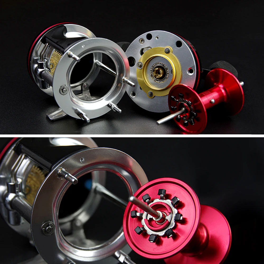 Freno centrífugo doble 5,2: 1 resistente a la corrosión, carrete de pesca giratorio de Metal, rueda de fundición de cebo para mano derecha e izquierda, 7 + 1 rodamientos - imagen 5