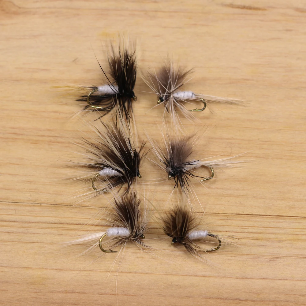 ICERIO 8PCS 16PCS Mosquito gris Mayfly Moscas secas Trucha Señuelos de pesca con mosca # 14