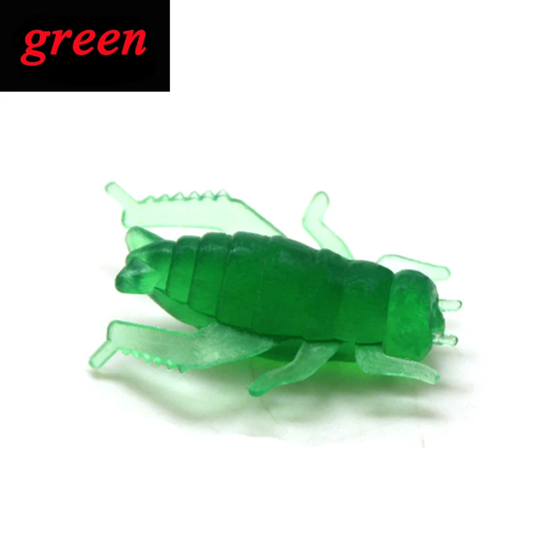Señuelos de Pesca de Grillo, cebo Artificial de insectos blandos, ligero, saltamontes realistas, Wobblers de océano, cebo de silicona, 10 unidades por lote - imagen 4