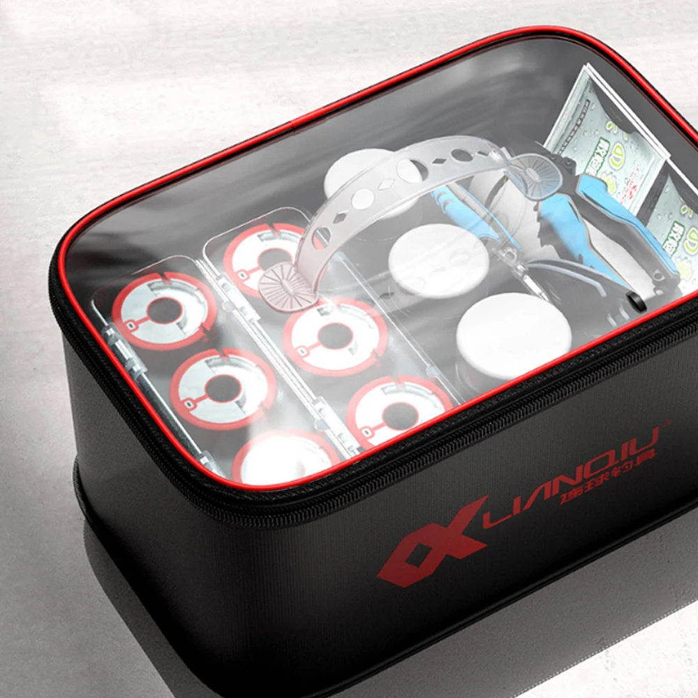 Caja de Herramientas de pesca EVA, bolsa organizadora de cebo de pesca, cajas de peces vivos, contenedor de agua para acampar, aparejos, bolsa de almacenamiento portátil, X541 + D - imagen 3