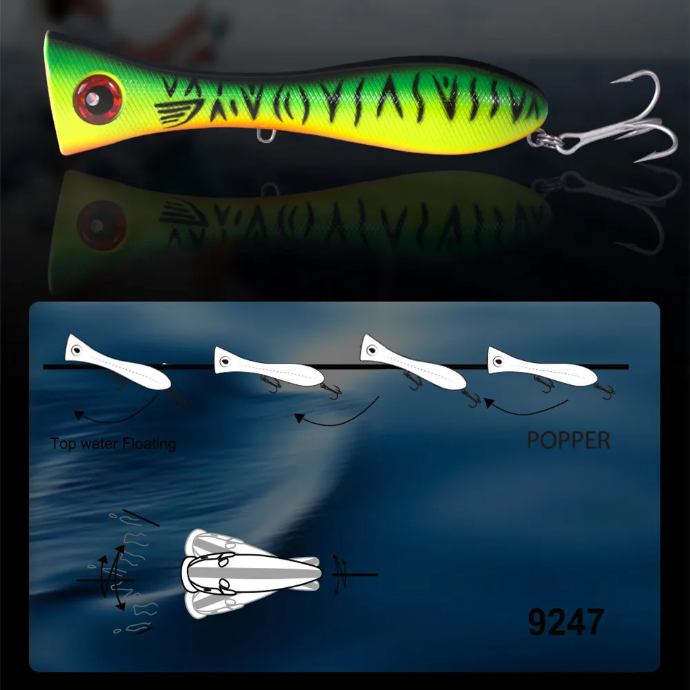 Noeby-SEÑUELOS grandes de agua salada, cebo duro flotante, Wobbler, 2 unidades - imagen 3