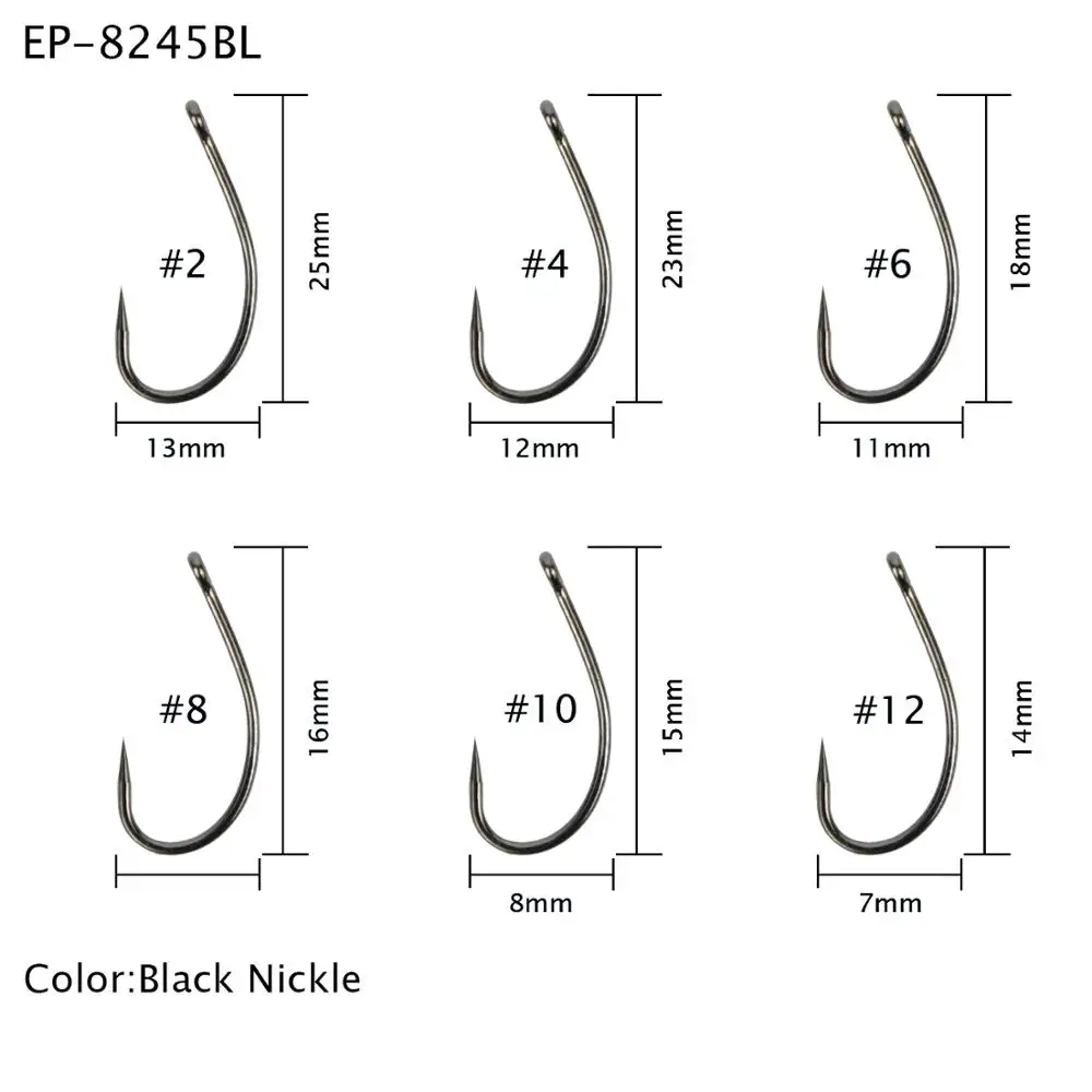 Eupheng-anzuelo de pesca de carpa, caña larga superfuerte, Ultra afilado, hueco ancho, curva, 100 piezas - imagen 3