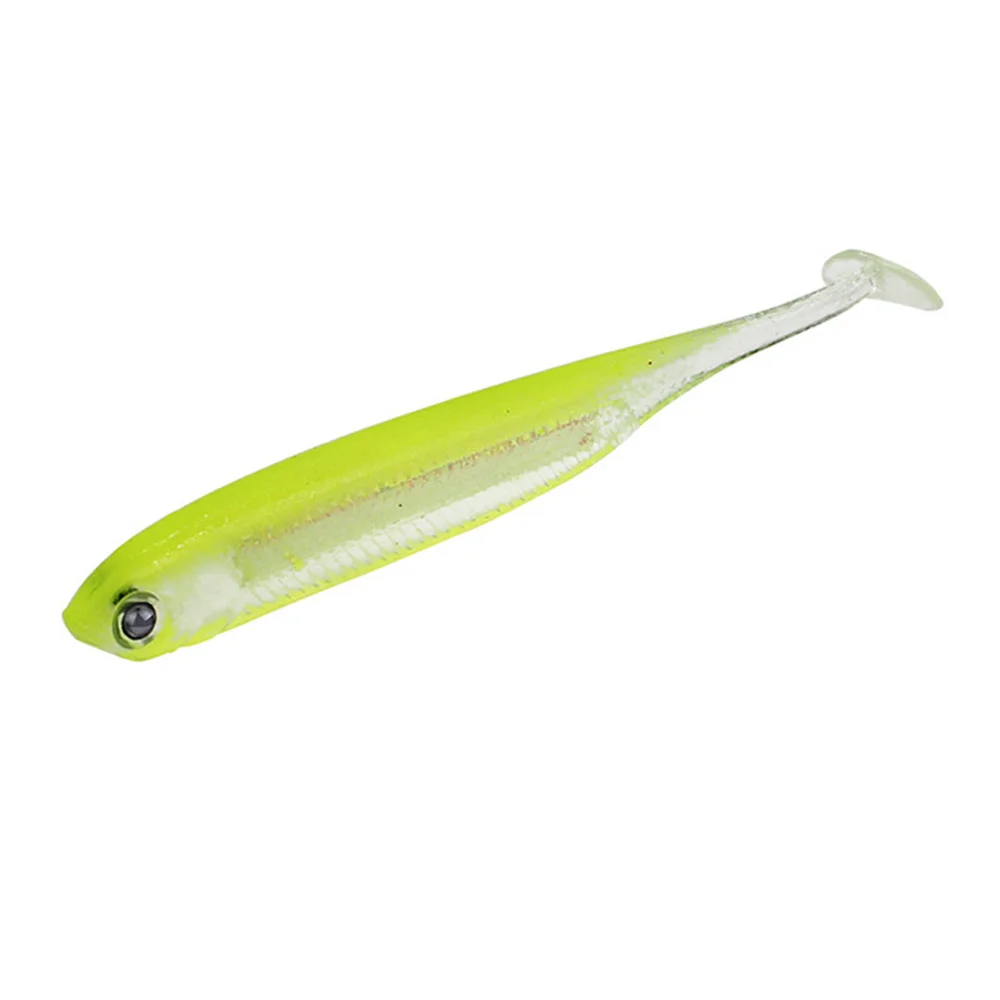 Señuelo de pesca suave con cabeza de plantilla, 7cm, 2,2g, cola en T, Color arcoíris, cebo de silicona Artificial, carpa, lubina, Swimbait, aparejos Wobbler, 3 unids/lote