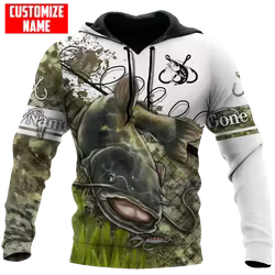 Sudadera con capucha y cierre Gone Fishing Camo – Unissex otoño