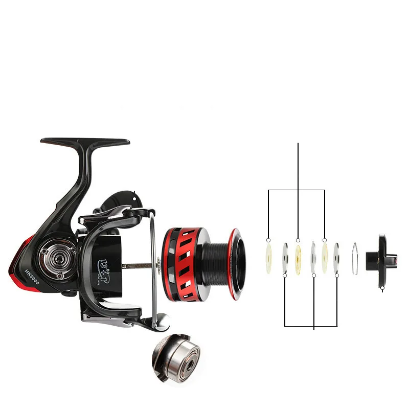 Carrete giratorio 13BB + 1 Bola De rodamiento 1000-7000s, bobina De Metal, ancla, barco, ruedas distantes - imagen 3