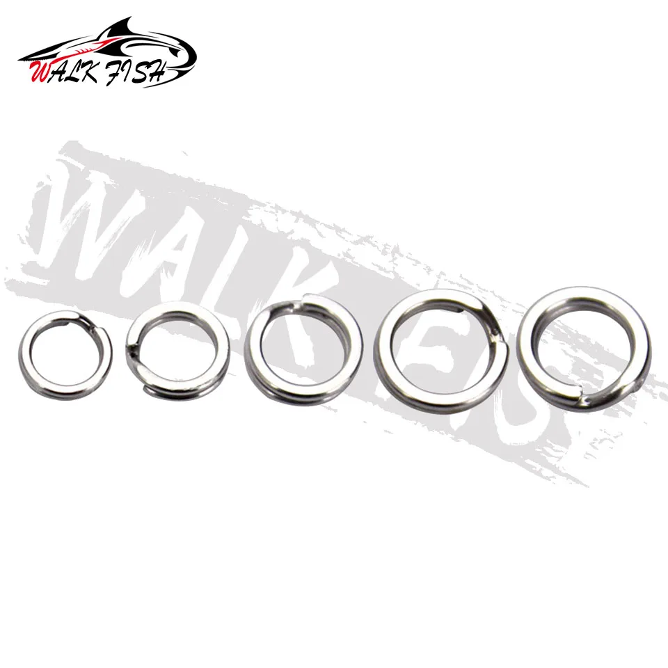 WALK FISH-anillo dividido de acero inoxidable, anillos surtidos de aparejos de pesca, señuelos blancos, Crankbait, cebo duro de pesca, 200 Uds. - imagen 4