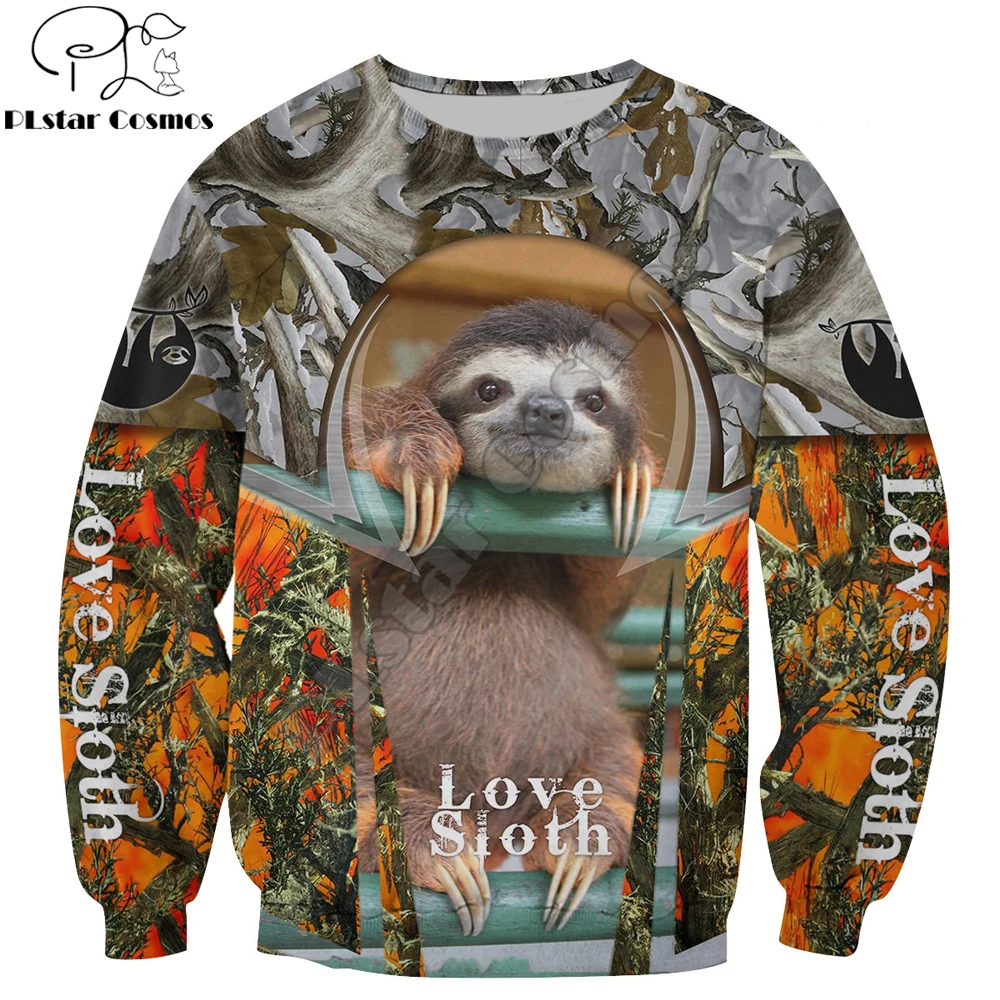 Sudadera unisex capucha cremallera KJ381 – Estampado 3D caza perezoso - imagen 2