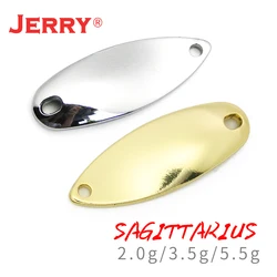 Jerry 50 Uds 2g 3,5g 5,5g cebo duro sin pintar latón en blanco área de lago cucharas para trucha parpadeantes adornos Spinner cebo Pesca