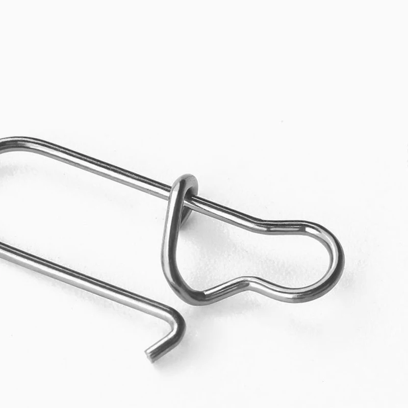 Gancho de pesca de acero inoxidable, enganchado a presión de 50 o 100 piezas, accesorios de Clip, aparejos para Barril giratorio, señuelo - imagen 3