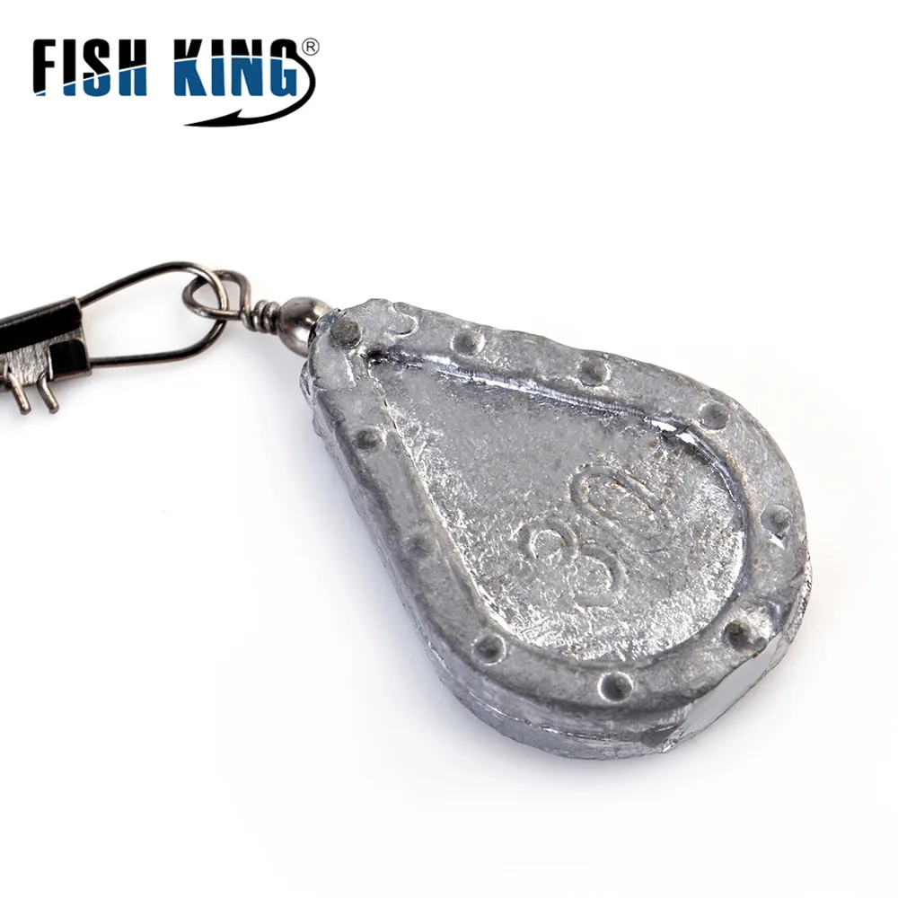 FISH KING-jaula de cebo de Metal de acero inoxidable, alimentador de 30g, grupo de pesca, aparejos de pelo de plomada, pesca de carpa con ganchos de línea para aparejos - imagen 4