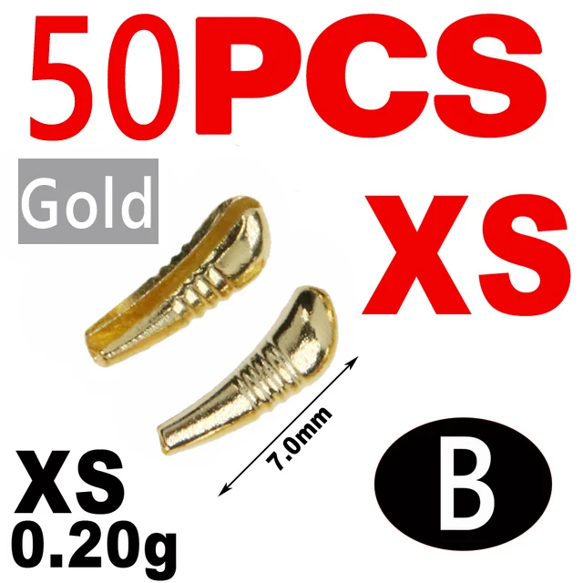 50PCS XS B Gold