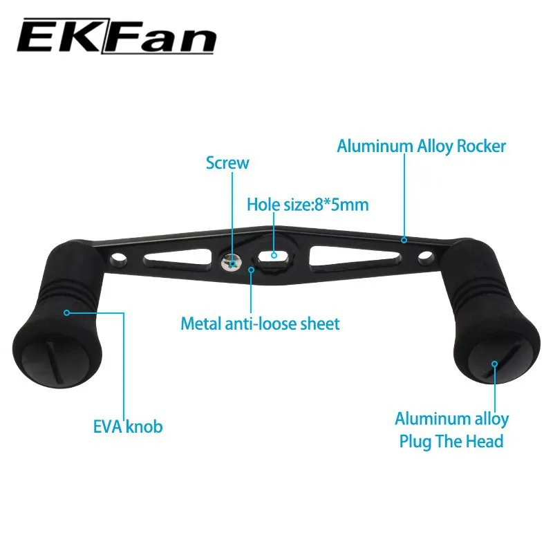 EKFan-mango de carrete de pesca de aleación de aluminio, herramienta de bricolaje con perilla EVA para carrete de pesca de 8x5MM, agujero DAI, 110mm