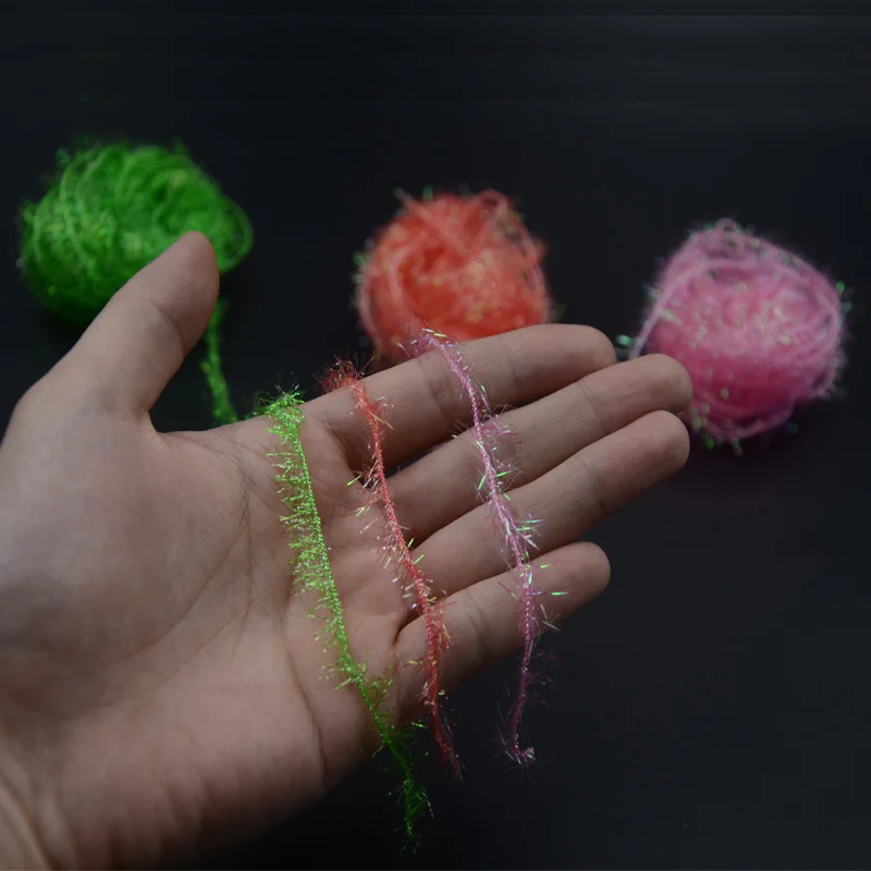 Fritz Jelly Creating Jelly Blob, cuerpo de serpentina de chenilla nacarada, materiales de atado de moscas, salmón y cabeza de acero, 8 colores, 10 metros - imagen 3