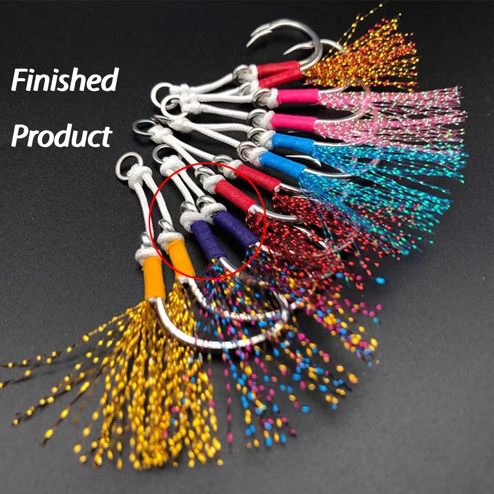 Elllv-hilo de encuadernación 120D 150D para anzuelos de ayuda de plantilla de Metal, hilo fluorescente anudado a mano, Material de atado de señuelos de pesca de mar - imagen 5