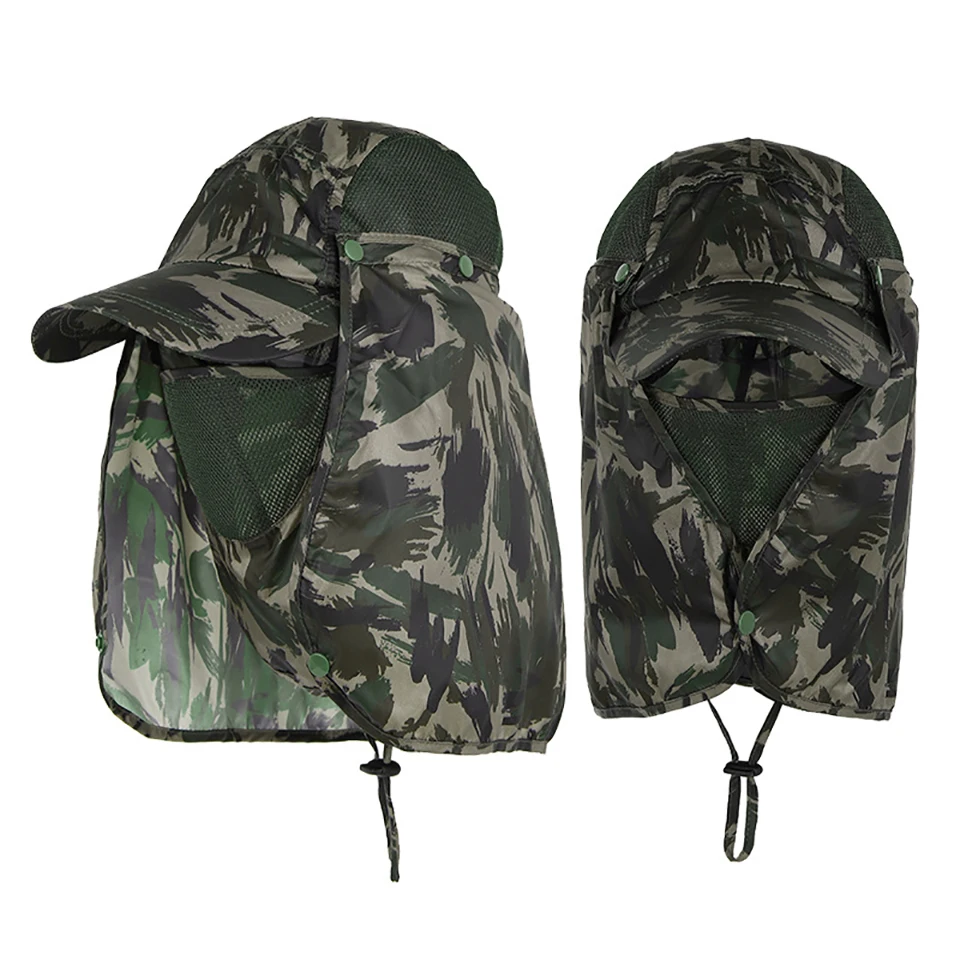 Sombrero de pesca WALK FISH, Protector solar, secado rápido, fresco, cara, cuello, protección Anti-UV, cabeza completa, deportes al aire libre, gorra - imagen 5