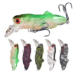Señuelo de pesca biónico, 1 piezas, 5,5 cm, 3,5g, Crankbait, cebo duro flotante, Wobbler, curricán, Lucio, lubina, aparejos de pesca con mosca de Japón