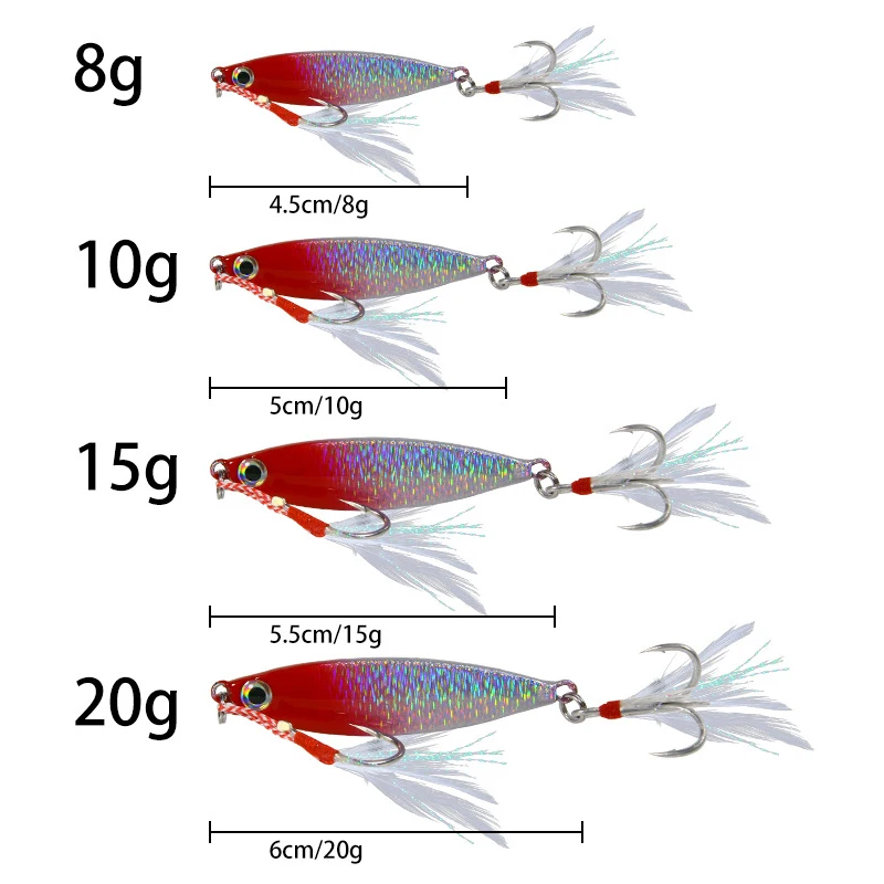 Slice-señuelo de Pesca de Mar, cebo Artificial duro, perca de lubina, 8/10/15/20g, 4,5/5/5, 5/6cm, aparejos de pesca que se hunden - imagen 4