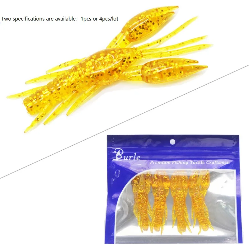 Cebo de camarón blando, gusano de silicona, 7,5 cm, 5,5g, Señuelos de Pesca, atractivo olor a pescado, plantilla giratoria, aparejos de pesca de lubina Wobbler, 1-4 unids/lote - imagen 4