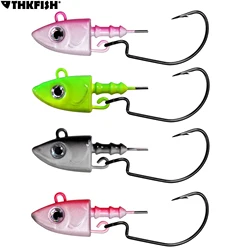 THKFISH Anzuelos Jig Head – Gancho 3/0 carbono vinilo