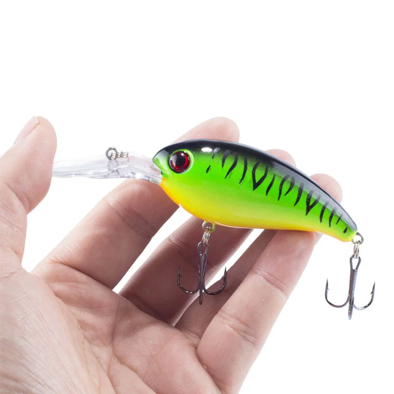 WDAIREN-señuelo de Pesca para pececillos, anzuelos triples de 10cm y 14g, Wobblers de buceo profundo, Crankbait, cebo duro Artificial, aparejos de Pesca para lucios - imagen 5