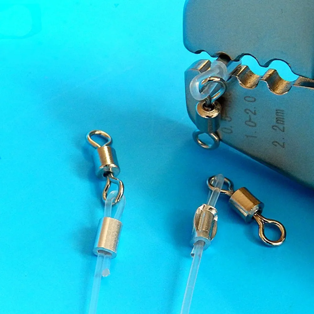 Manguito de crimpado de aluminio redondo blanco, 2000mm ~ 1,0mm, línea de conector de pesca, accesorios de tubo de pesca, aparejos, 2,0 Uds./lote - imagen 4