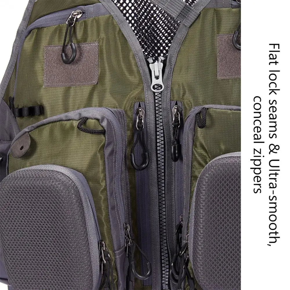 Bassdash-Chaleco de pesca con correa ajustable para hombre y mujer, para pesca con mosca, lubina y actividades al aire libre - imagen 5
