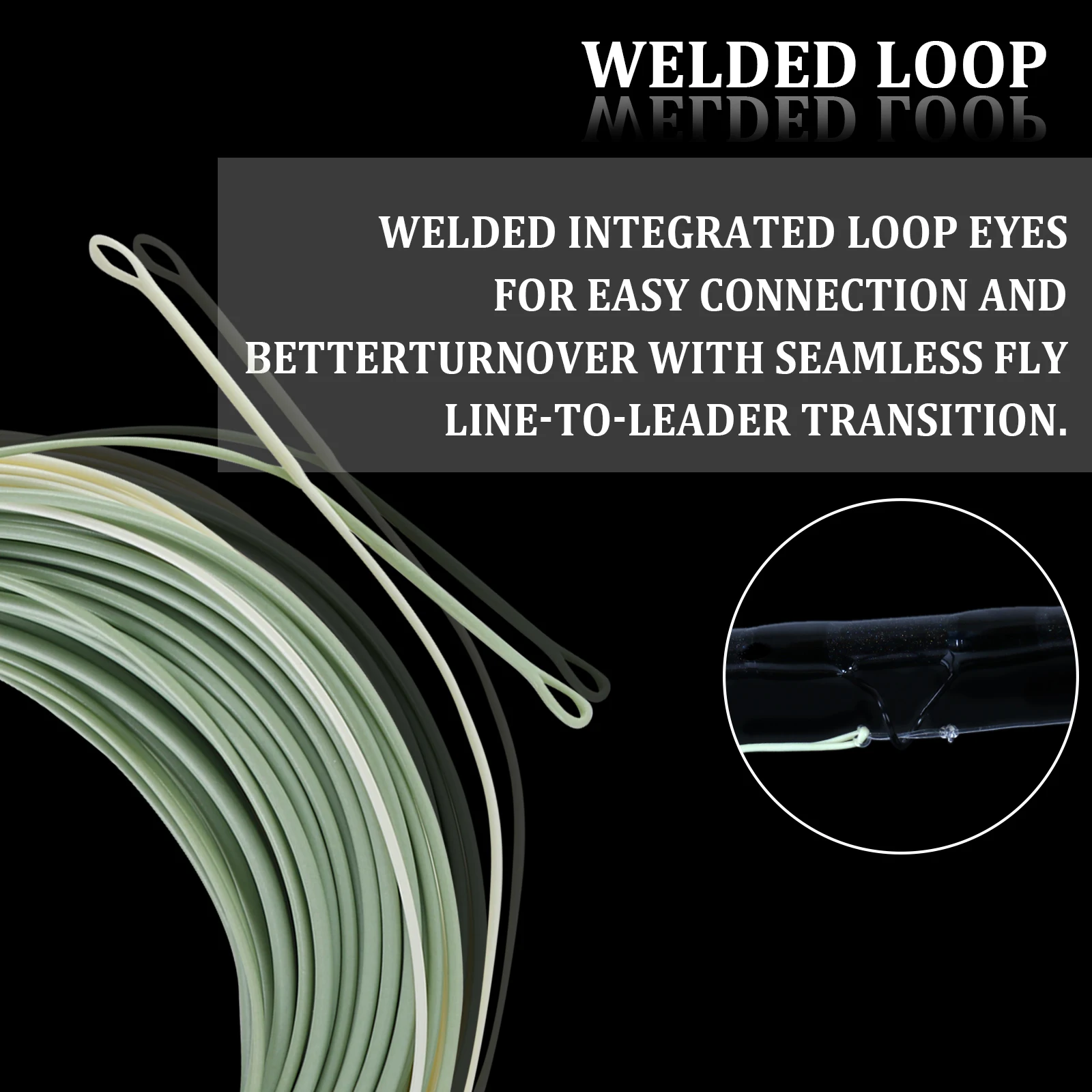 Línea de pesca con mosca corta saliente Maximumcatch, 6/7/8/9/10wt, 100 pies, Color musgo/Marfil, línea de mosca hacia adelante con 2 bucles soldados - imagen 5