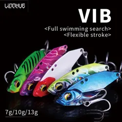 LINNHUE-señuelo de pesca de Metal VIB, láser, 7g, 10g, 13g, 40mm, 45mm, 50mm, hoja VIB, cuchara giratoria, cebos que se hunden, vibración Artificial
