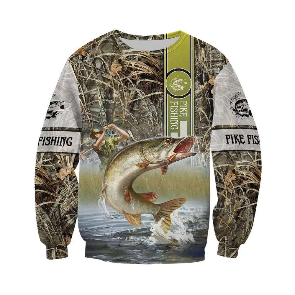 Sudadera con capucha con estampado 3D de pesca para hombre y mujer, Sudadera con capucha de moda Harajuku, chaqueta informal, jersey KJ025 - imagen 5