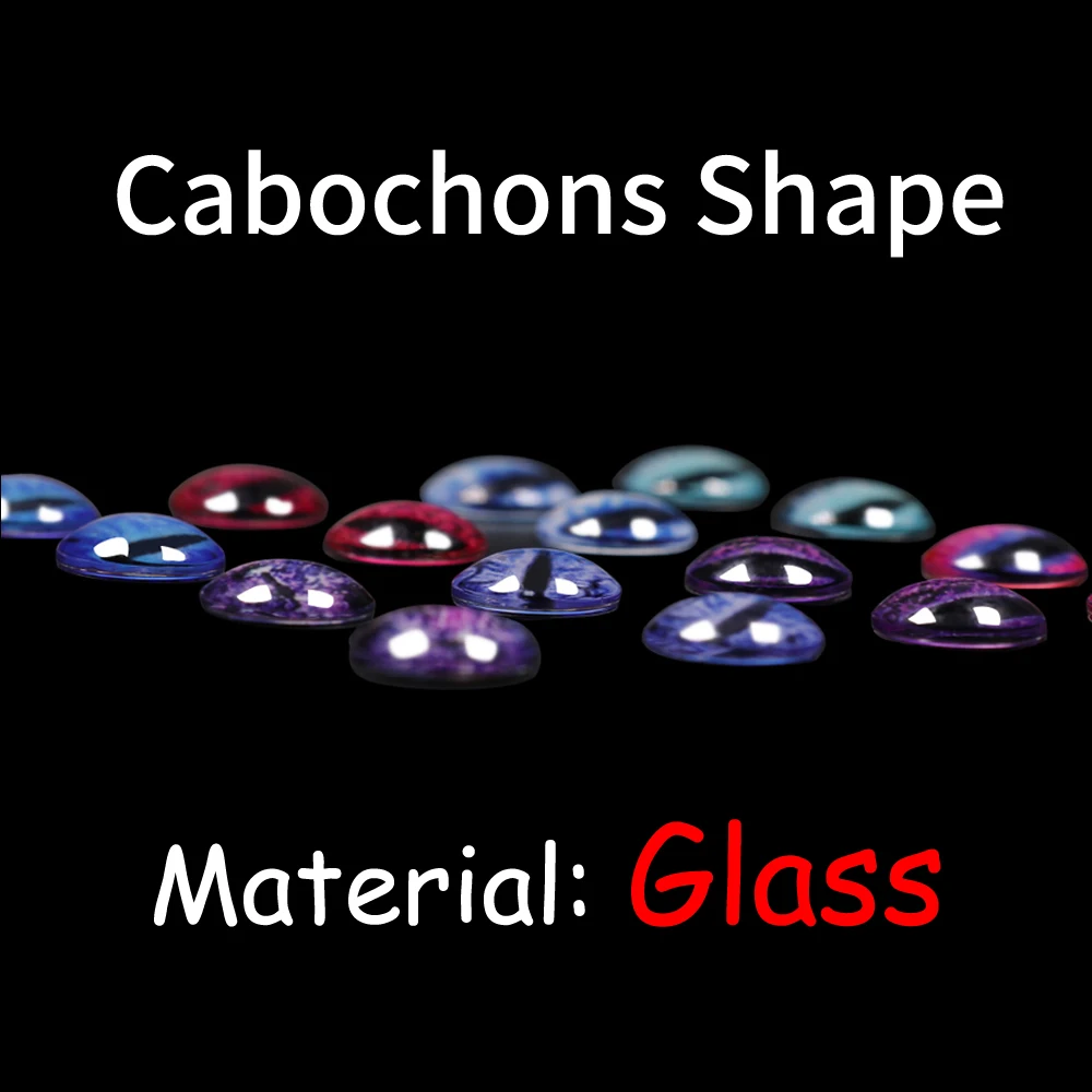 Elllv 100 Uds 50 pares 8mm-14mm pesca en el mar Jig Head señuelo ojos cabujón de cristal ojos multicolor DIY accesorio para juguetes joyería - imagen 2