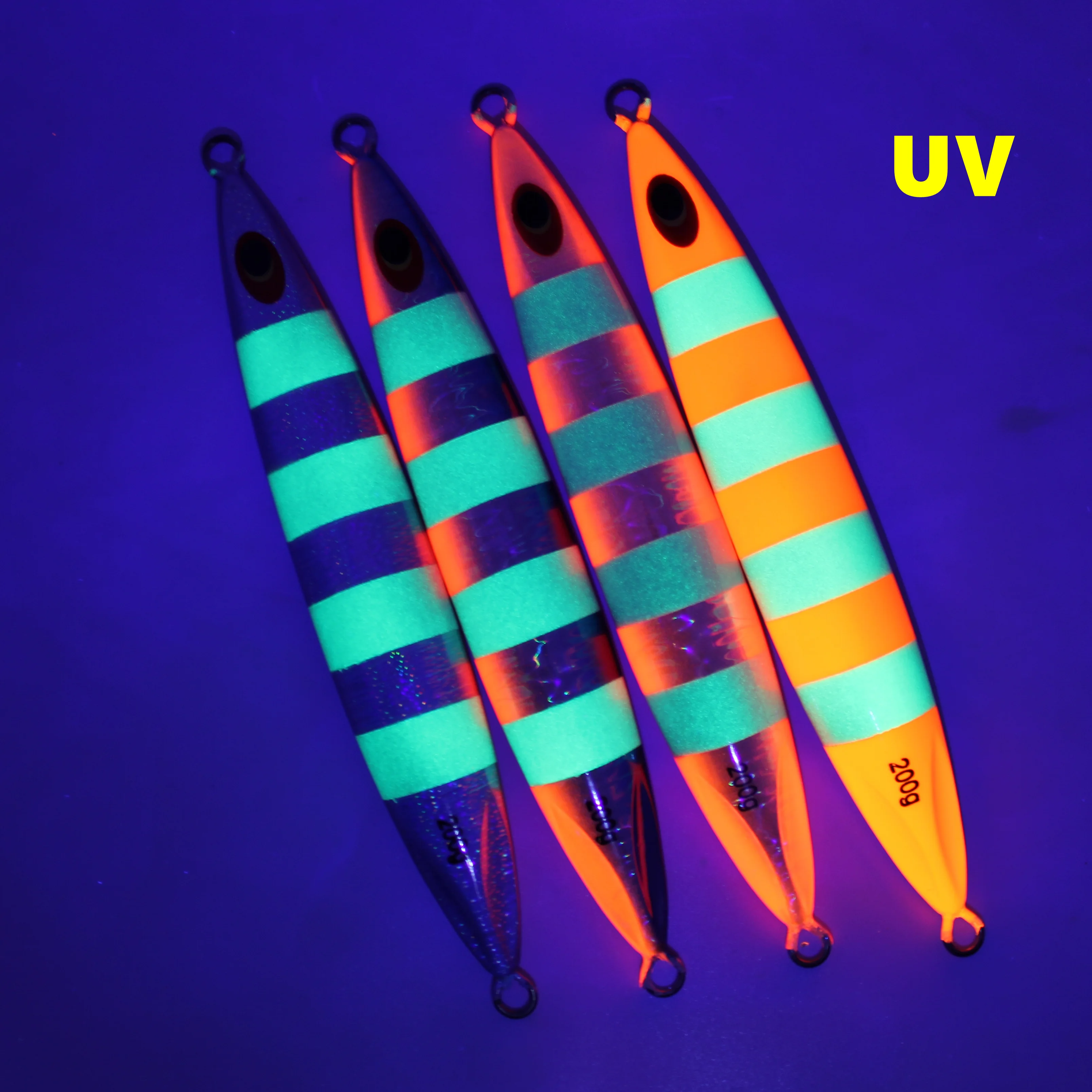 AOCLU-Plantilla de metal lento para agua salada, cebo duro, señuelos de pesca hundidos, revestimiento UV, brillo de cebra luminoso, calidad japonesa, 200g, 300g - imagen 5