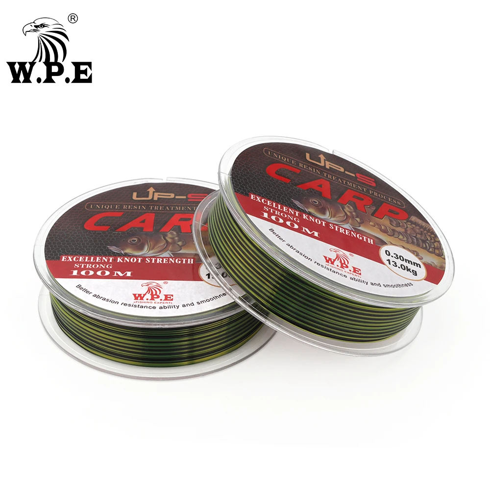 W.P.E-sedal de nailon de doble color para pesca de carpa, hilo de pescar de 100m, monofilamento de 0,20mm-0,60mm, 6KG-36KG, marca UP-S - imagen 2
