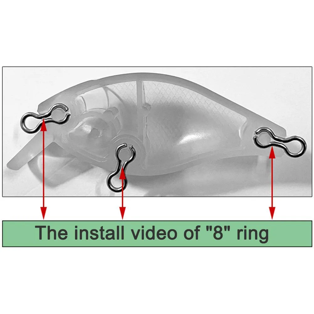 CF señuelo cebo duro 1 ~ 30 tamaño DIY acero inoxidable 8 nudos anillo de pesca articulado personalizable - imagen 3