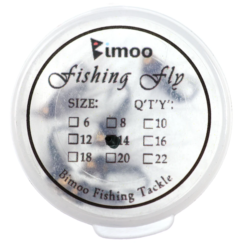 Bimoo-Cabeza de abalorio de latón metálico para moscas de pesca, arcoíris, marrón, Brook, trucha, Greyling, Arctic Char Caddis, n. ° 14, 6 unids/lote - imagen 4