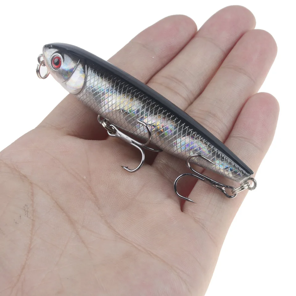 Topwater-señuelo de Pesca Artificial, lápiz flotante, wobblers, 80mm, 9,5g, aparejos de Pesca, 1 ud.