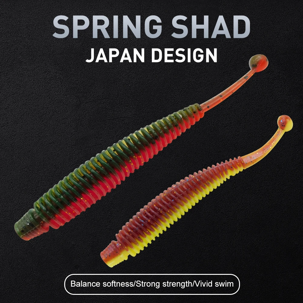 ESFISHING-cebo de silicona suave para primavera, 100mm, 6 uds., Pintail, muchos colores para todos los peces, Señuelos de Pesca artificiales, aparejos - imagen 5