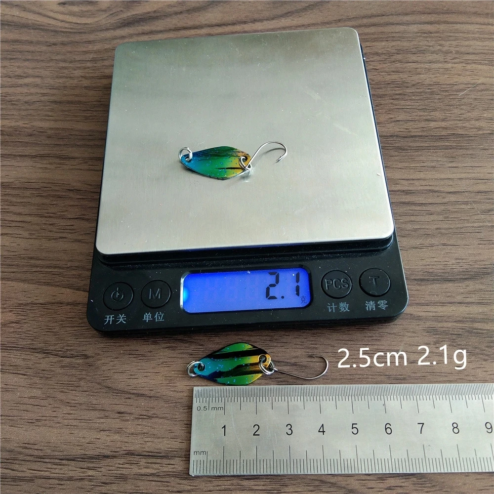 6 uds 1g 2g cucharas de pesca señuelos de trucha de Metal pequeño cebo duro Spinner cuchara de pesca con un solo gancho - imagen 4