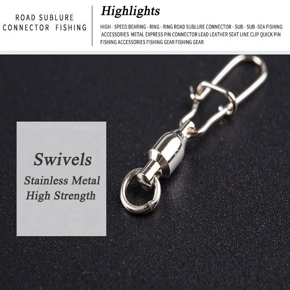 Atsuim-conector giratorio de pesca, rodamiento de bolas, 0 #1 #2 #3 #4 #5 #6 #7 #8, 10 Uds. - imagen 3