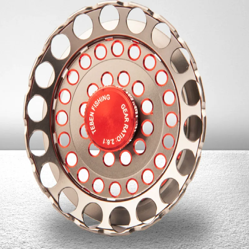 Carrete de pesca con mosca, rueda de balsa grande, bobina cortada izquierda/derecha, fundición a presión con mosca, rueda Hollwe, aparejos de pesca - imagen 5