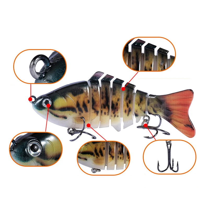 Señuelo de pesca multisección, señuelo de larga distancia, Swimbait falso, ojos 3D, Artificial, Wobbler para pesca de carpa, 1 ud. - imagen 2