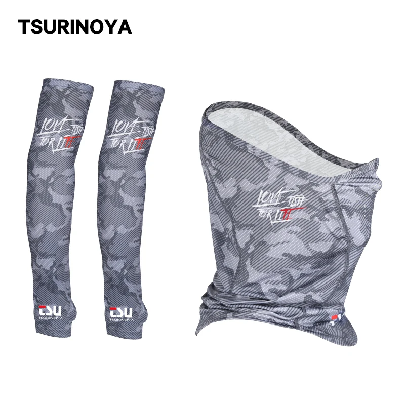 TSURINOYA máscara de pesca transpirable, Protector solar para cabeza, cuello y brazo, protección UV, manga protectora de alta elasticidad para brazo