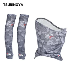 TSURINOYA máscara de pesca transpirable, Protector solar para cabeza, cuello y brazo, protección UV, manga protectora de alta elasticidad para brazo