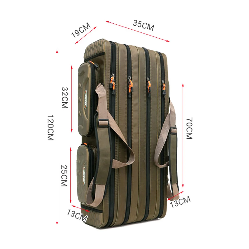 Bolsas impermeables para caña de pescar, estuche de almacenamiento para carrete de pesca de 100 capas, bolsa para señuelos, mochila de gran capacidad, 80cm/90cm/120cm/3/4 cm - imagen 5