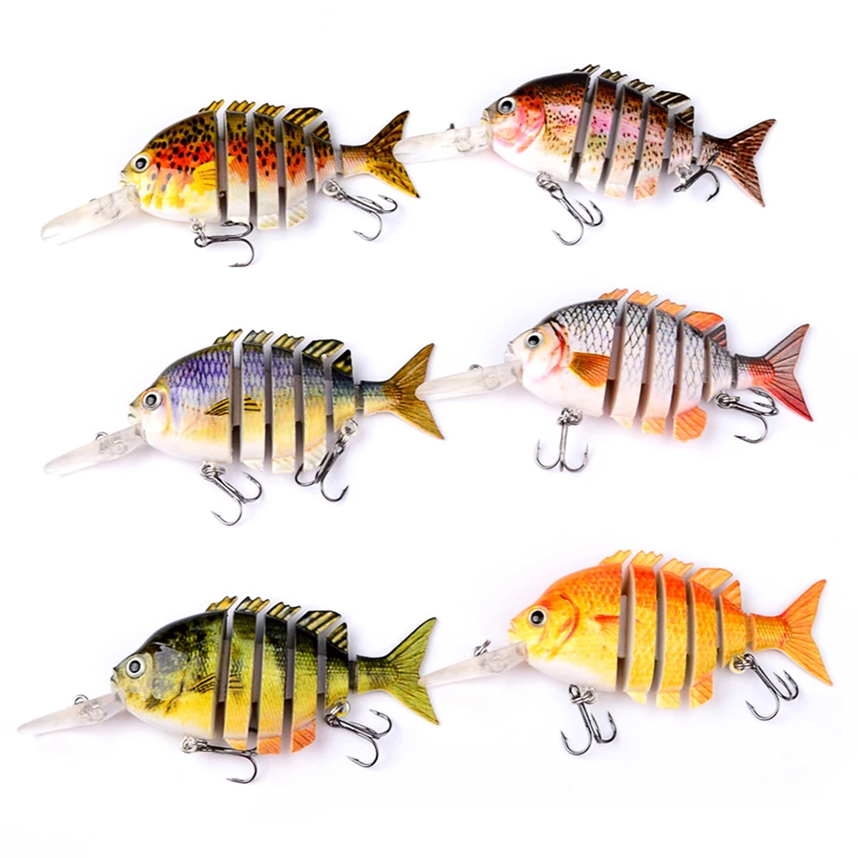 WALK FISH-Señuelos de Pesca que se hunden, 1 unidad, 100mm/120mm, Sección de 6 segmentos, cebo articulado múltiple, Swimbait duro - imagen 3