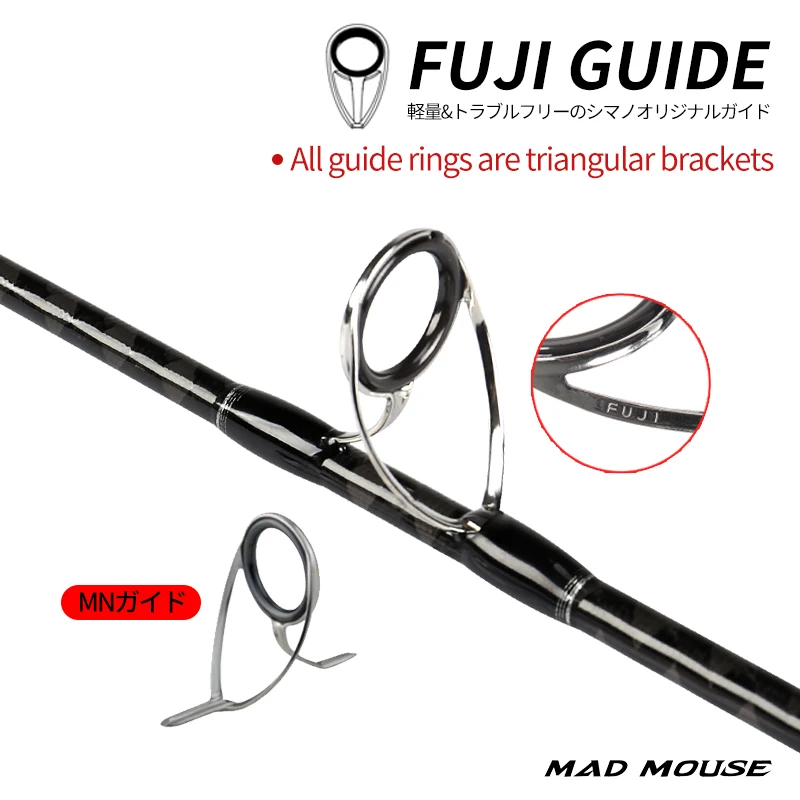 MADMOUSE Japón piezas completas Fuji Jigging Rod juego JIGGGER 1,8 M PE 2-4 JIG 60-200G 20 kg caña de barco caña de pescar en el océano Slatwater - imagen 3