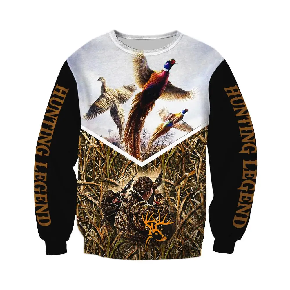 Sudadera estampado 3D de caza de pato – Unisex con cremallera - imagen 2