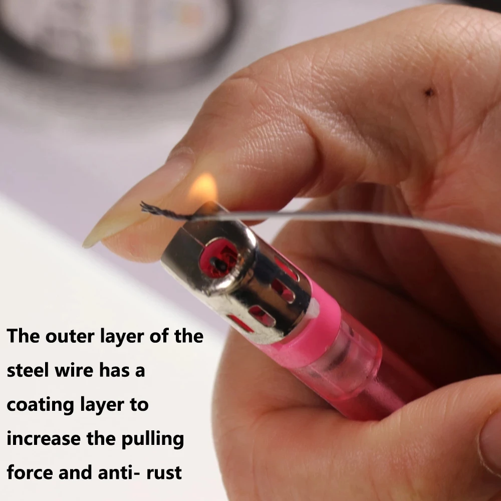 10M 7 hebras trenzadas alambre de acero inoxidable líder de pesca hundimiento rastro línea de pesca Trolling Material de aparejo de pesca de agua salada - imagen 4