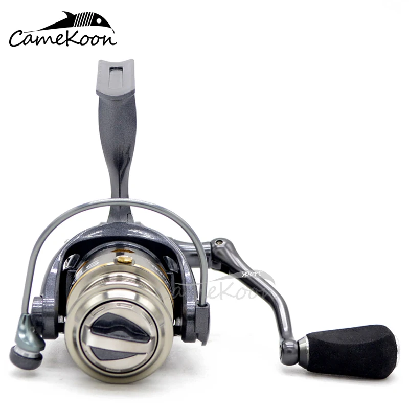 CAMEKOON-carrete de pesca giratorio superligero, bobina de aluminio para pesca de viaje, señuelo de agua dulce, relación de engranaje 5,2: 1 - imagen 5